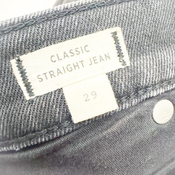 Madewell Classic Straight Jean Charcoal Black Denim Jeans Size 29 - Picture 6 of 9